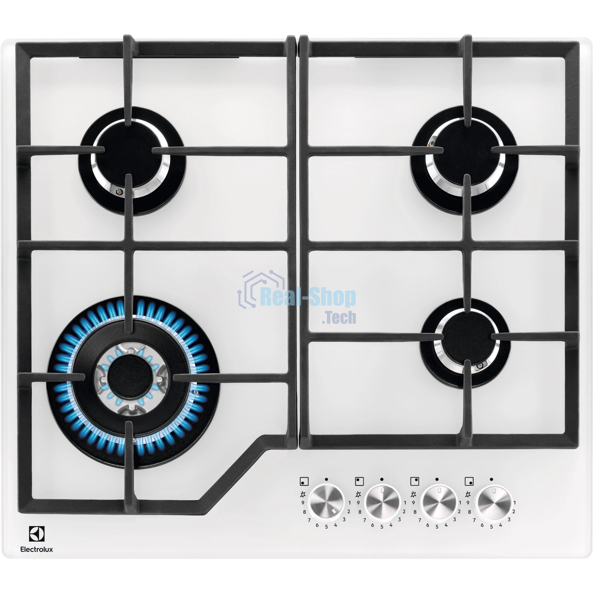 Газовая варочная поверхность Electrolux KGG64362W, 4 конфорки, закаленное стекло, 8900 Вт