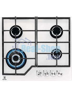 Газовая варочная поверхность Electrolux KGG64362W, 4 конфорки, закаленное стекло, 8900 Вт