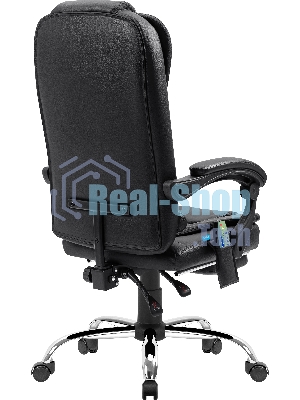 Кресло Defender CARDINAL черный, экокожа, 120 кг, подставка для ног, механизм качания