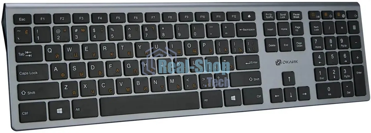Клавиатура проводная Oklick 890S, USB, серый/черный