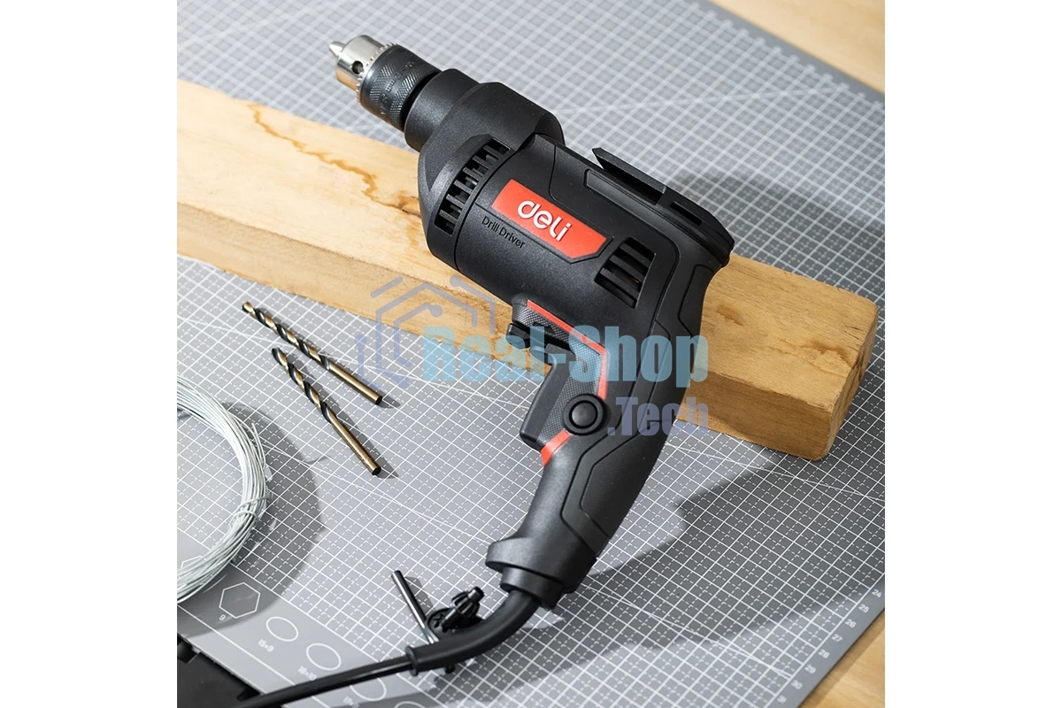 Дрель Deli DE-DZ10-2E, 500 Вт, сетевая, безударная
