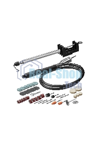 Прямошлифовальная машина (гравер) Зубр ЗГ-160 КН41, 220В, 160 Вт, 3.2 мм, 15000-35000 об/мин, набор насадок, цанг и державок, гибкий вал, штатив, 41 предмет, кейс