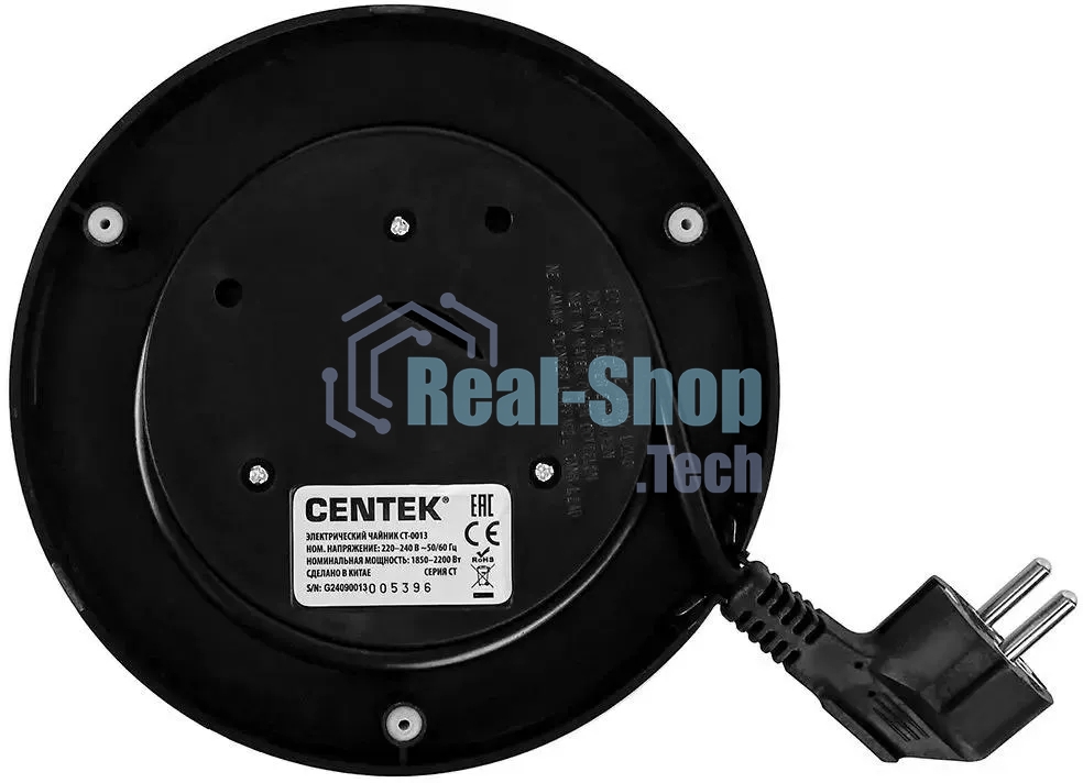 Чайник электрический Centek CT-0013 стекло, 2200 Вт, 1.8 л, серебристый