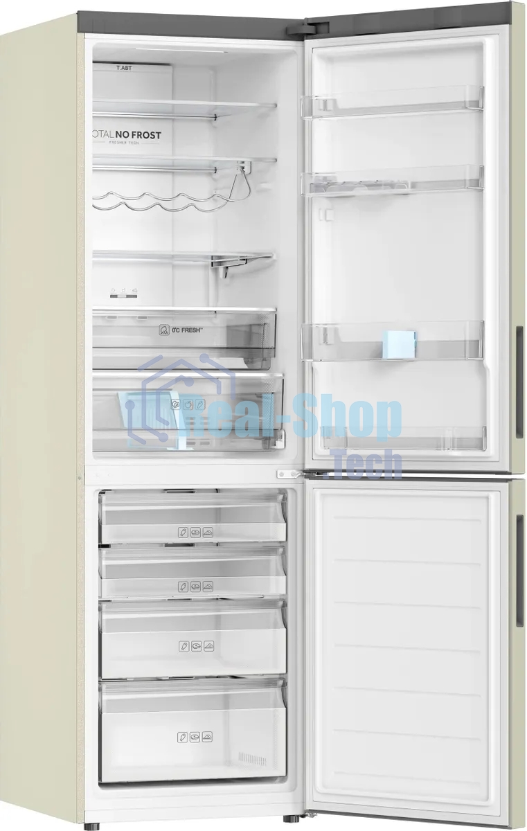 Холодильник Haier C2F636CCRGU1 бежевый, двухкамерный, 256/108л, морозилка снизу, No Frost