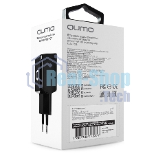 Сетевое зарядное устройство Qumo Energy (Charger 0061), 2 USB, 3.1A, черный