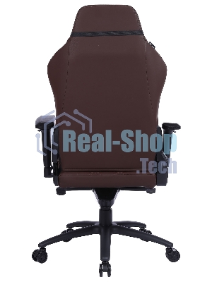 Кресло игровое Cactus CS-CHR-0112BR коричневый, сиденье коричневый, эко.кожа, с подголов. крестовина металл, пластик черный