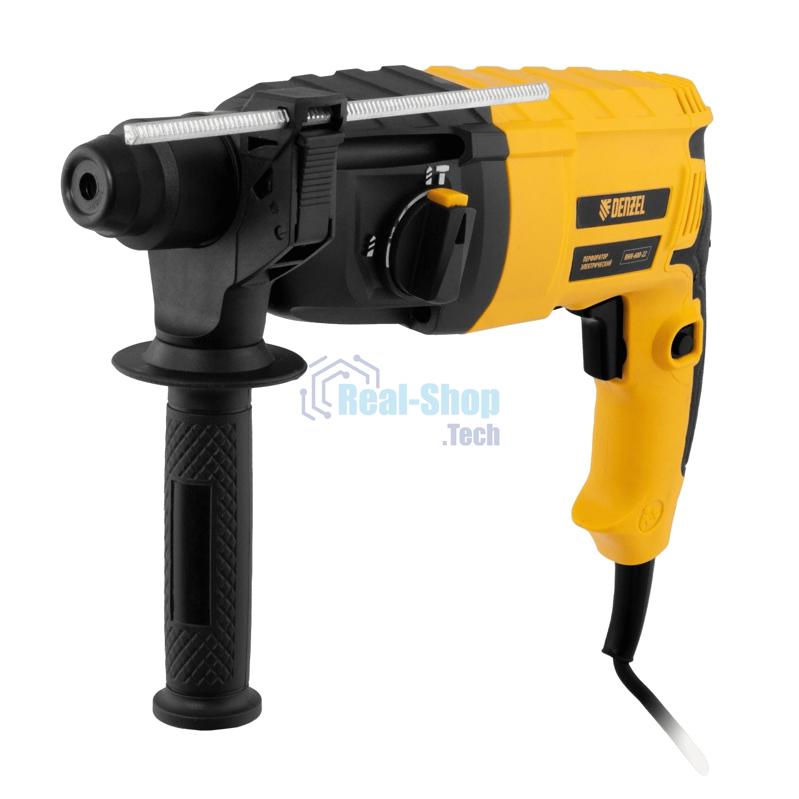 Перфоратор электрический Denzel RHH-600-22, SDS-plus, 600 Вт, 2,5 Дж, 2 реж.
