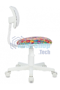 Кресло детское Бюрократ CH-W299 белый TW-15 мультиколор сиденье алфавит, сетка/ткань, крестов. пластик, пластик белый