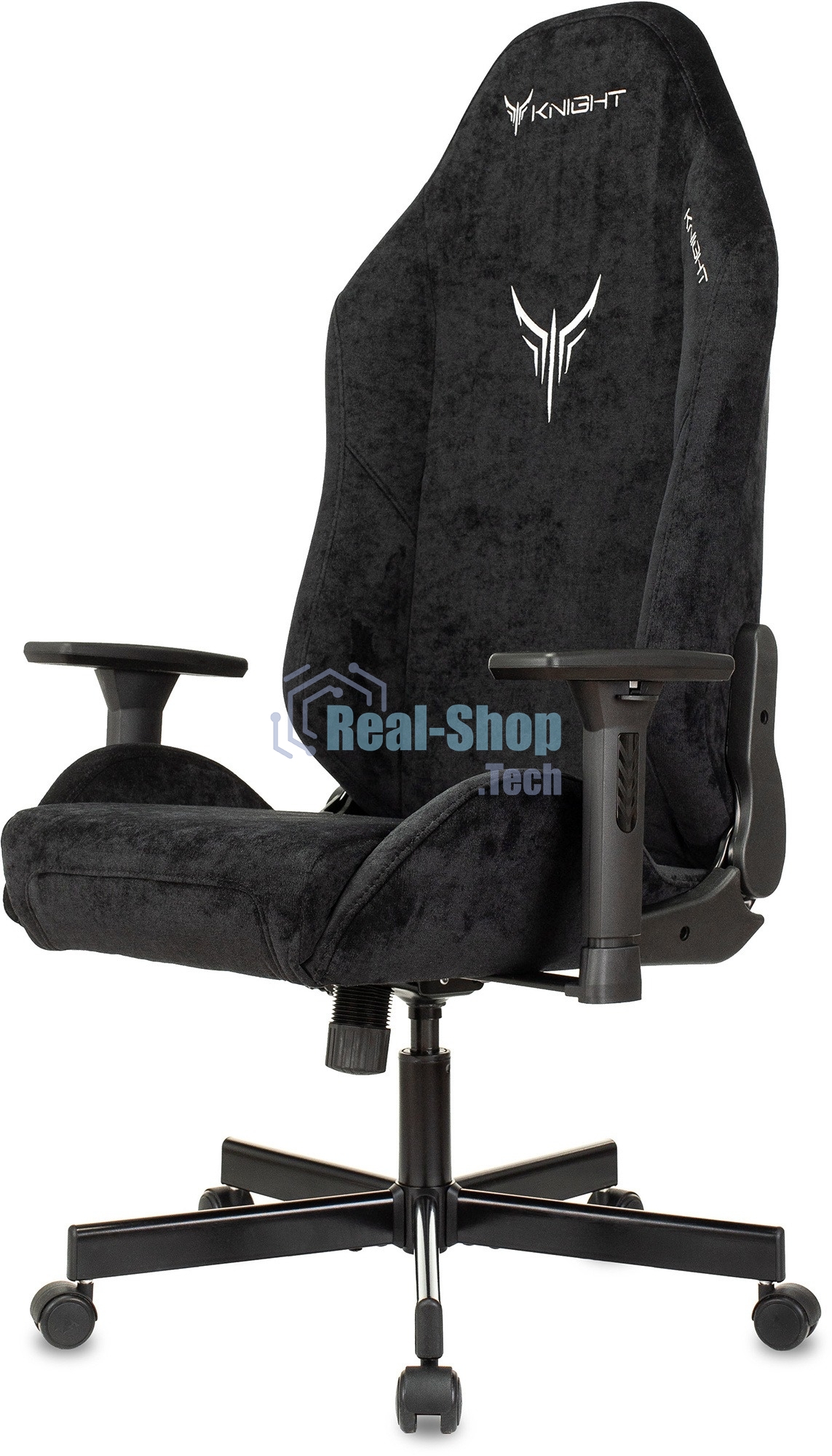 Кресло игровое Бюрократ Knight N1 Fabric черный Light-20, с подголов. крестовина металл