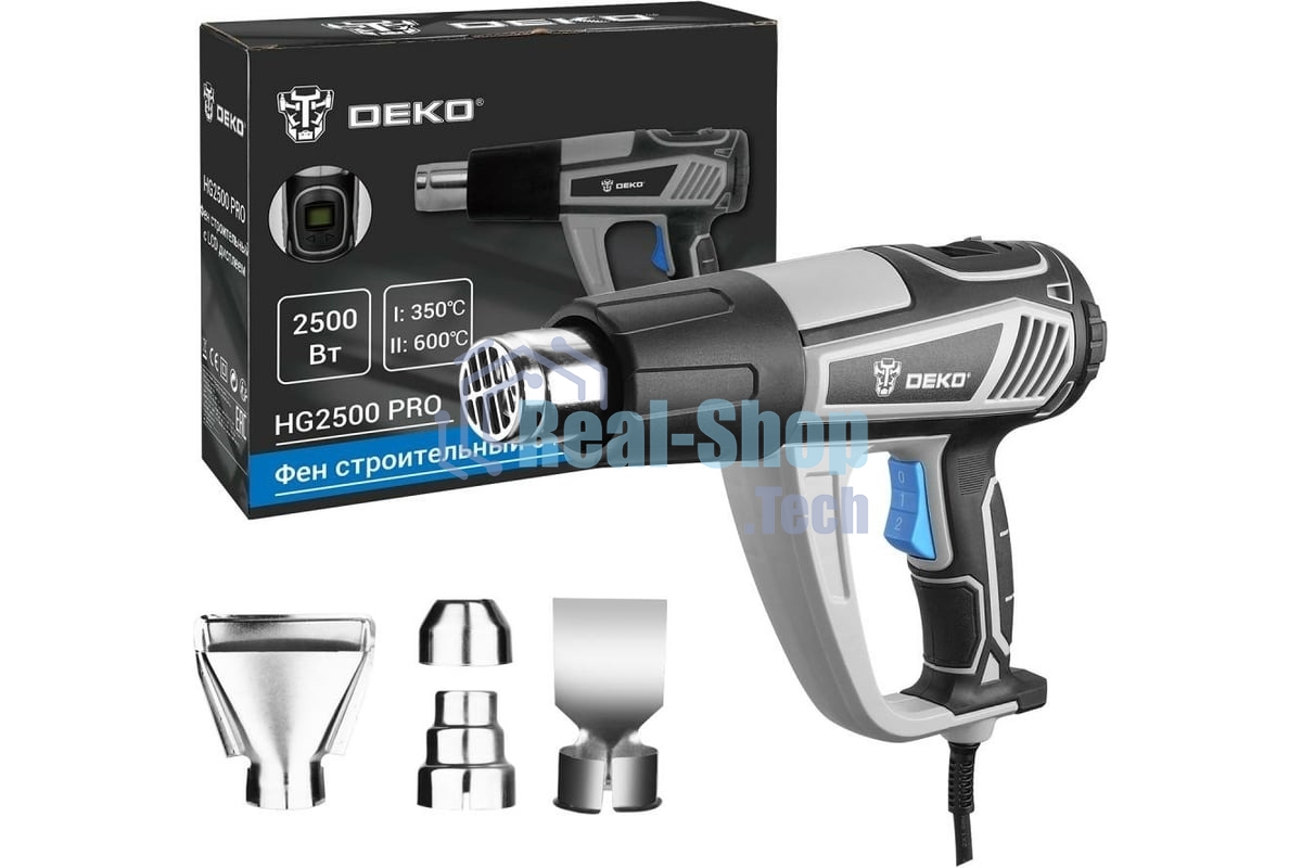 Фен технический Deko HG2500 PRO 2500Вт темп.350/600С