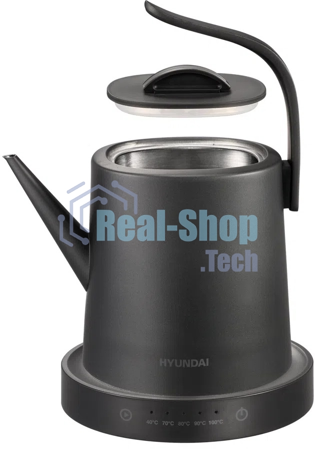 Чайник электрический Hyundai HYK-S5503 1 л, 1200 Вт, титан/титановый корпус: металл