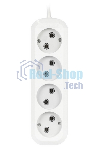 Удлинитель Smartbuy (SBE-10-4-02-N) 4 гнз х 2,0 м (10А/2.2 кВт, ПВС 2х1.0)