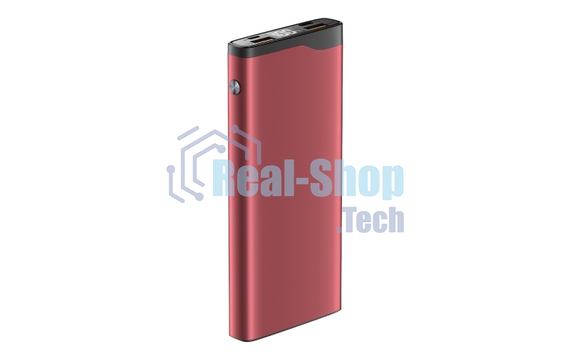 Портативный аккумулятор OLMIO QL-10, 10000mAh, 22.5W, QuickCharge3.0/PowerDelivery, LCD, красный,
