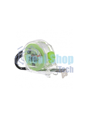 Рулетка Сибртех Кварц, прозрачный корпус, амортизатор, 3 м х 16 мм