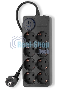 Сетевой фильтр Ippon BK-8-EU-3-16-B 3 м (8 розеток) черный (коробка)