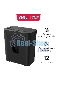 Шредер Deli ET022, черный, Р-4, 4х40, 8 Листов, 12л.