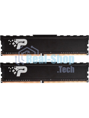 Оперативная память Patriot Signature, DDR4, 16GB (2x8 GB), 3200 MHz, CL22, DIMM, радиатор, черный