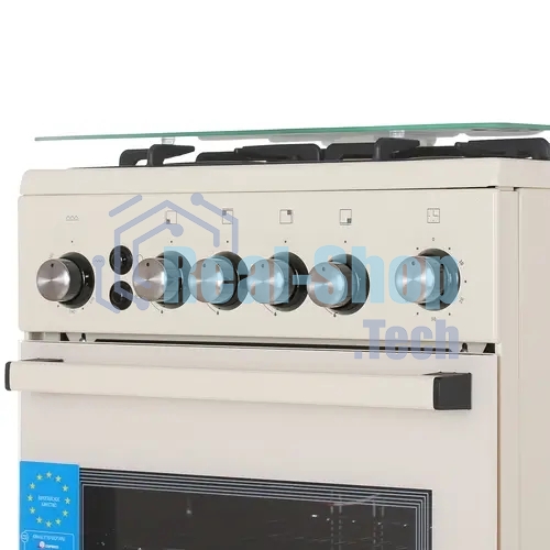 Плита газовая De Luxe 5040.40Г (кр) ЧР-013 бежевый, конфорок 4 шт, духовка 46 л, 50 см x 85 см x 50 см