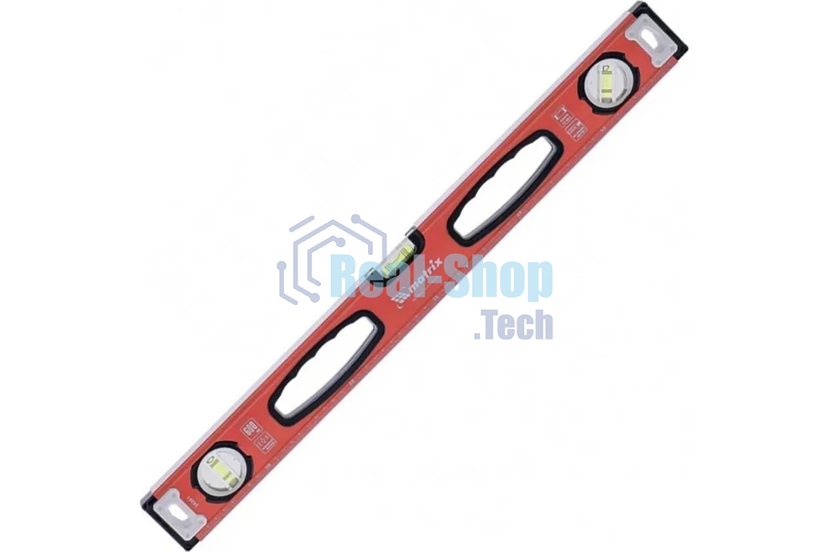 Уровень алюминиевый Matrix, фрезерованный, 3 глазка, рукоятки, 800 мм