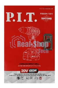 Дрель-шуруповерт аккумуляторная P.I.T. PSB20H-13D/3, Аккумуляторная, 20В, Ударная, Кейс