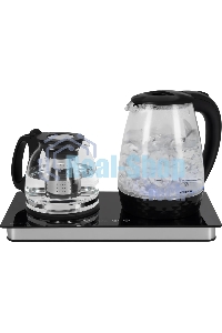 Чайник электрический Starwind SKG4044 1.8 л, 1800 Вт, черный/серебристый корпус: стекло