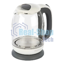 Чайник Energy E-281 1.7 л, стекло, бело-серый (005210)