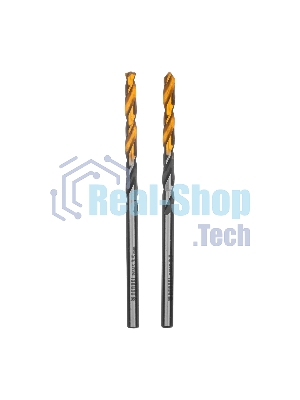 Сверло спиральное по металлу Denzel 3,5 x 70мм, Р6М5, Golden Tip, 2 шт.