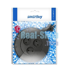 Удлинитель-рулетка Smartbuy (SBE-10-3-03-B) - 3 гнезда 3 метра (10А/2,2 кВт) круглый черный