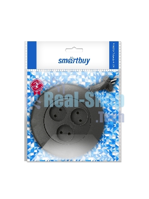 Удлинитель-рулетка Smartbuy (SBE-10-3-03-B) - 3 гнезда 3 метра (10А/2,2 кВт) круглый черный