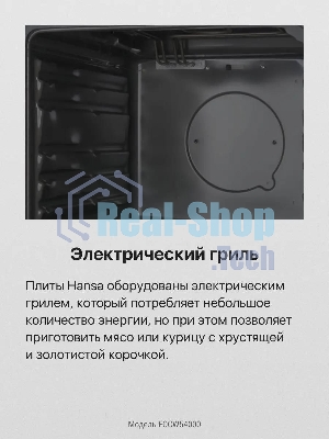 Плита электрическая Hansa FCCW54000 белый, конфорок 4 шт, духовка 68 л, 50 см x 85 см x 60 см
