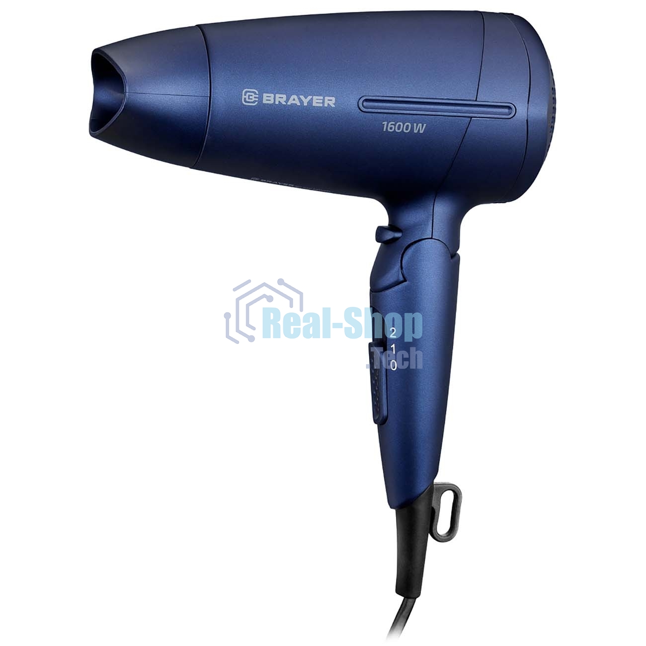 Фен BRAYER BR3020 синий, 1600 Вт, компактный