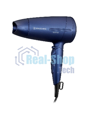 Фен BRAYER BR3020 синий, 1600 Вт, компактный