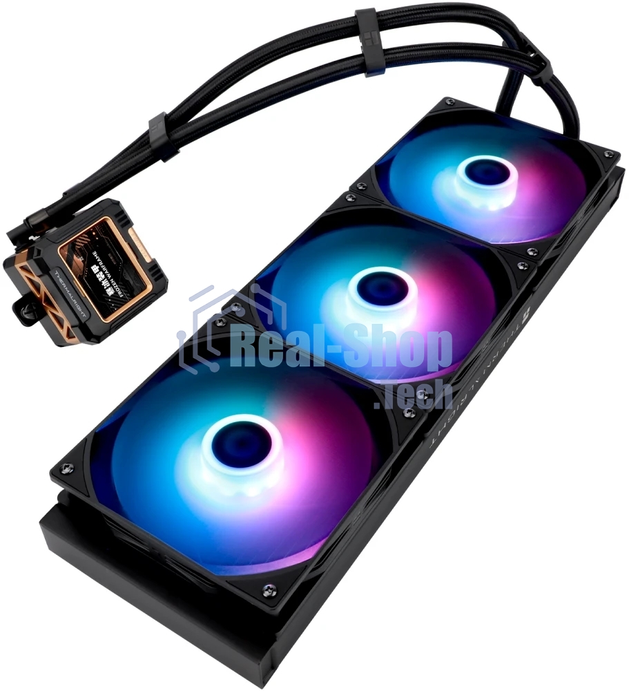 Система жидкостного охлаждения Thermalright Frozen Warframe 420 ARGB Soc-AM5/AM4/1200/1700/1851 черный 4-pin 29.8dB Al LCD Ret (F-WFRAME-420-BL-ARGB)