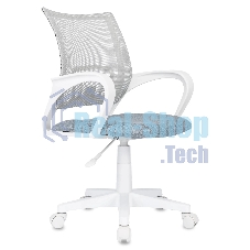 Кресло Domfy DK X-ROOM WH светло-серый TW-02 TW-20 сетка/ткань крестов. пластик белый