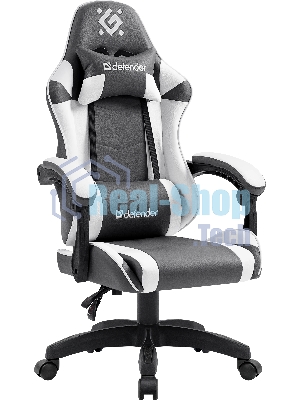 Кресло Defender Fortune серый, экокожа, 120 кг