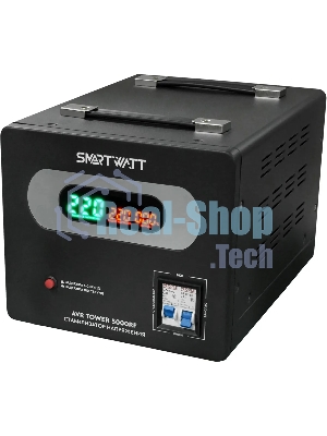 Напольный стабилизатор напряжения SMARTWATT AVR TOWER 5000RF (140W - 260W, 5000VA, 5 кВт, 50-60 Гц, LED-дисплей, релейны