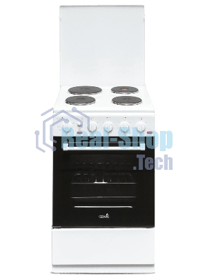 Плита электрическая Cezaris ПЭ Н Д 1200-06 белый, конфорок 4 шт, духовка 43 л, 50 см x 85 см x 50 см