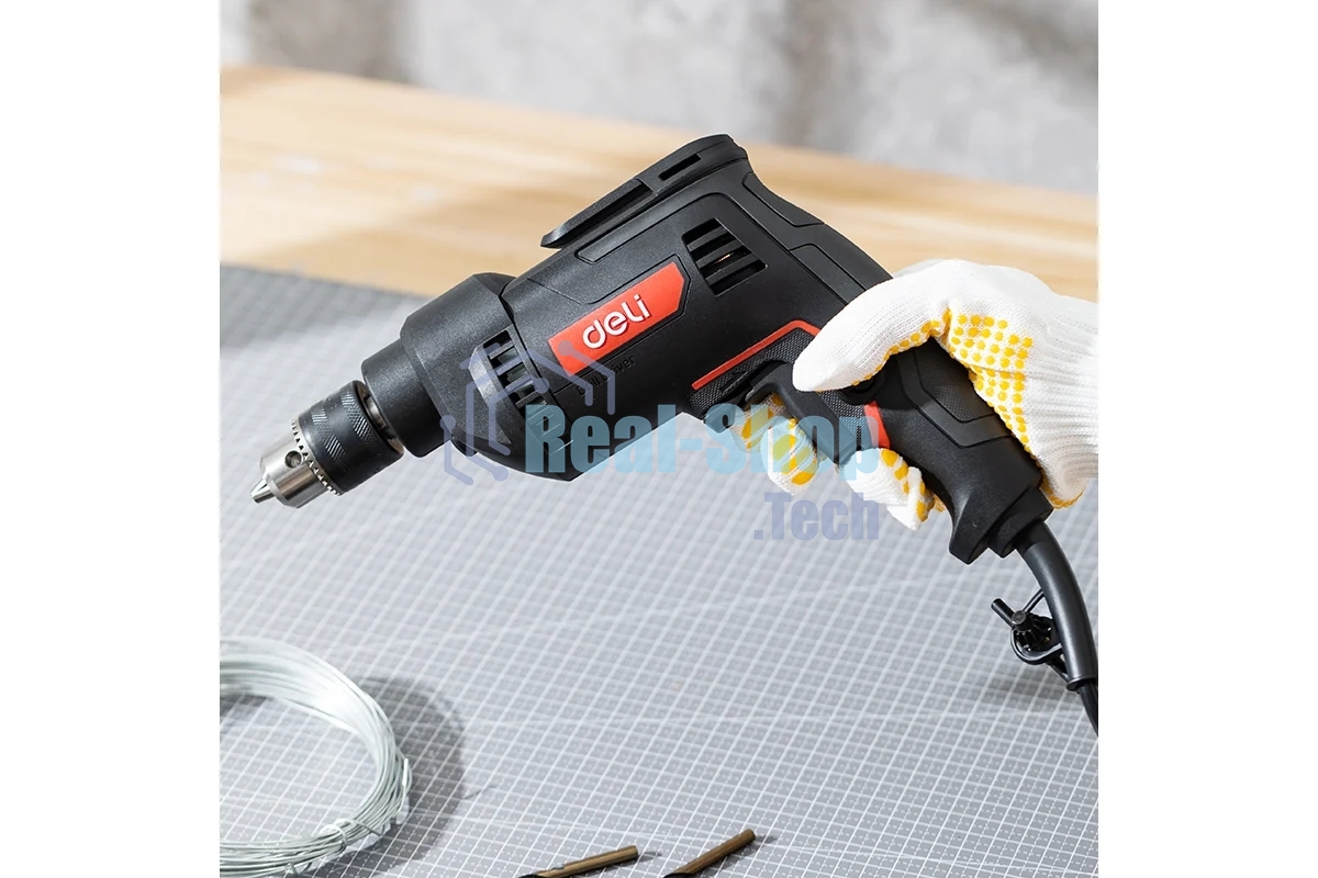 Дрель Deli DE-DZ10-2E, 500 Вт, сетевая, безударная
