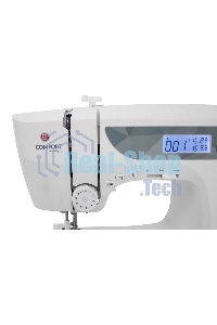 Швейная машина Comfort 1001 200 операций, 9 видов петель, жк дисплей, нитевдеватель, горизонтальный челнок, русск./англ. алфавит, плавная регулировка скорости на корпусе, регулятор давления лапки, нитевдеватель, возможность шитья двойной иглой, возможност