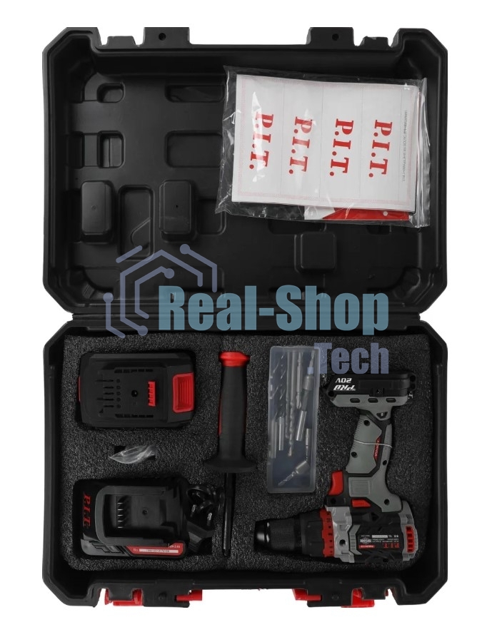 Дрель-шуруповерт аккумуляторная P.I.T. PSB20H-13D/3, Аккумуляторная, 20В, Ударная, Кейс