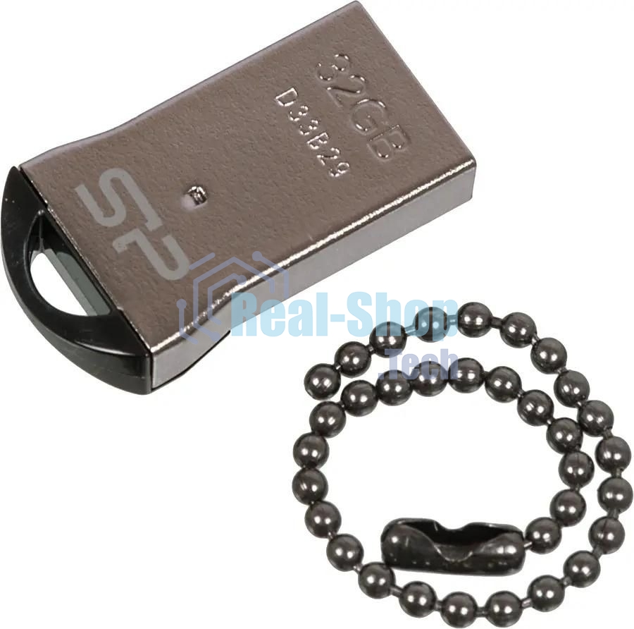 Флешка USB Silicon Power R/W 32Gb Touch T01 SP032Gb,UF2T01V1K USB 2.0 черный/серебристый