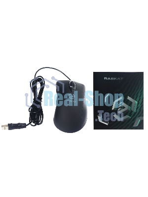 Мышь проводная Raskat M018 черный, 3200 dpi, USB, кнопки - 6