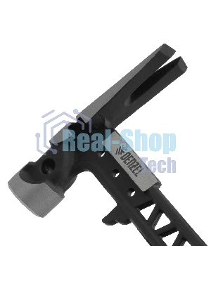 Молоток строительный Denzel 450 г, цельнокованый, боек с магнитом, двухкомп. обрезин. рук-ка