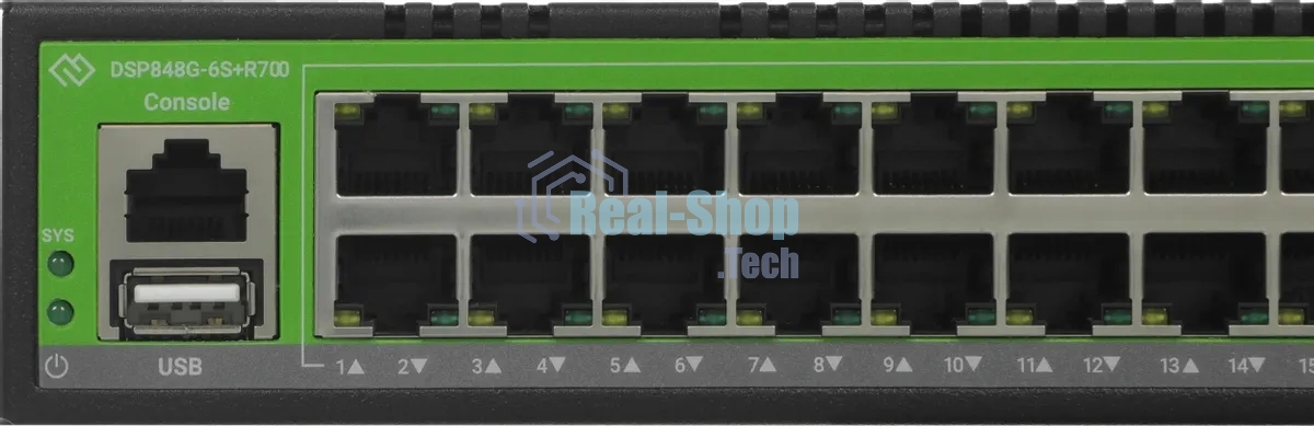 Коммутатор Digma DSP848G-6S+R700, 48×1 Гбит/с + 6×10 Гбит/с SFP+, управляемый