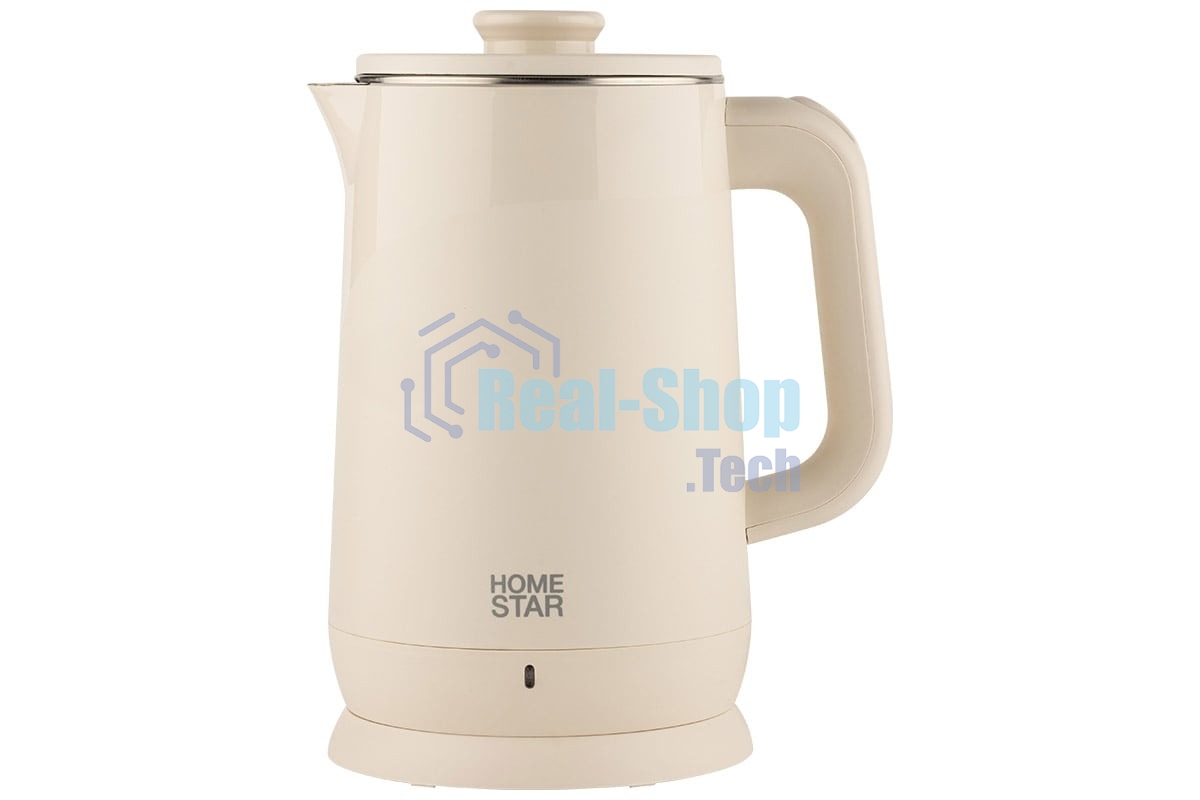 Чайник электрический Homestar HS-1006 1.8л бежевый, двойной корпус
