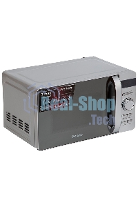 Микроволновая печь Pioneer MW229D серебристый, 20 л, 700 Вт, переключатели - поворотный механизм/кнопки