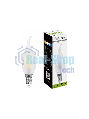 Лампа светодиодная Feron LB-714 11Вт Е14 белый матовая свеча на ветру FILAMENT