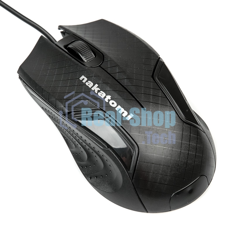 Мышь проводная Nakatomi MON-06U черный, 800 dpi, USB, кнопки - 3