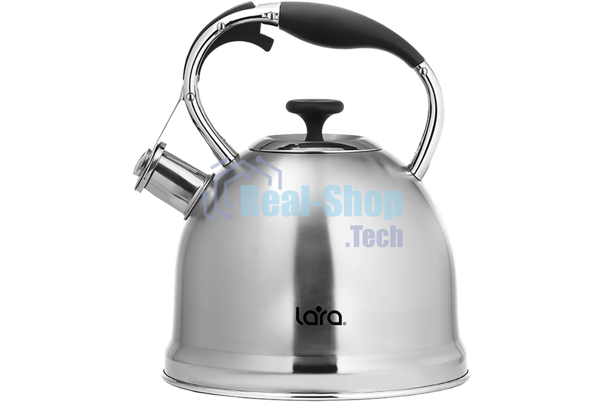 Чайник для плиты Lara LR00-75 (Зеркальный) 3.3л индукц. капс. дно, свисток с кноп. механизмом