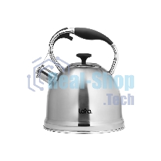 Чайник для плиты Lara LR00-75 (Зеркальный) 3.3л индукц. капс. дно, свисток с кноп. механизмом